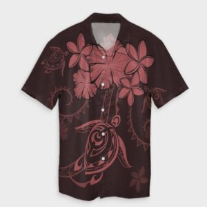 Hawaiian Turtles Hibiscus Plumeria Hawaiian Shirt - Pink  - Thelegend59
