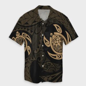 Hawaiian Two Turtle Hawaiian Shirt Gold  - Thelegend59