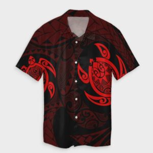 Hawaiian Two Turtle Hawaiian Shirt Red  - Thelegend59