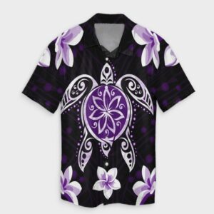 Hawaiian Violet Turtle Plumeria Hawaiian Shirt  - Thelegend59