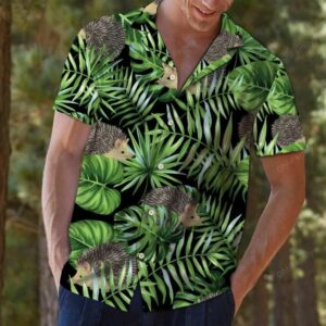 Hedgehog Green Tropical Nice Design Hawaiian Shirt For Men Women  - Thelegend59