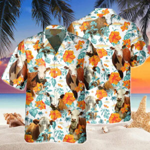 Hereford Bright Hibiscus Flowers Hawaiian Shirt - For Men And Women - Kids  - Thelegend59