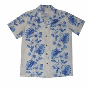 Hibiscus And Orchid Blue White Unique Design Hawaiian Shirt  - Thelegend59