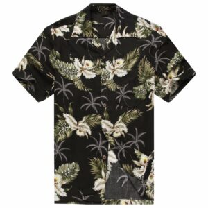 Hibiscus Black High Quality Hawaiian Shirt  - Thelegend59