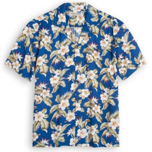 Hibiscus Blue High Quality Hawaiian Shirt  - Thelegend59