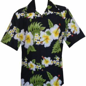Hibiscus Floral Black Nice Design Hawaiian Shirt  - Thelegend59