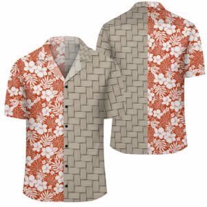 Hibiscus Flower Pattern Lauhala Moiety Hawaiian Shirt  - Thelegend59
