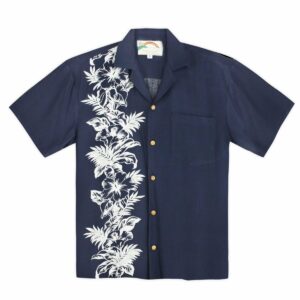 Hibiscus Panel Blue High Quality Hawaiian Shirt  - Thelegend59