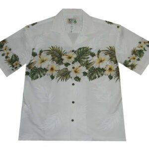 Hibiscus White Green Unique Design Hawaiian Shirt  - Thelegend59