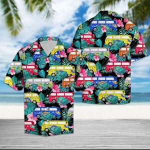 Hippie Bus Hawaiian Aloha Hawaiian Shirtss  - Thelegend59