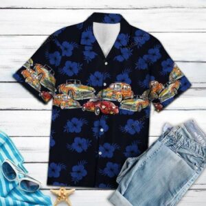 Hippie Car Black Nice Design Unisex Hawaiian Shirt  - Thelegend59
