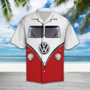 Hippie Car Red Hawaiian Aloha Hawaiian Shirtss  - Thelegend59