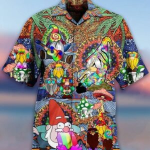 Hippie Colorful Awesome Unisex Hawaiian Graphic Print Short Sleeve  - Thelegend59