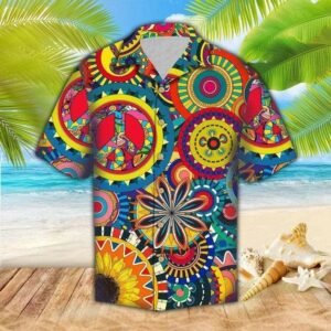 Hippie Colorful Summer Vibe Tropical Hawaiian Aloha Hawaiian Shirtss  - Thelegend59