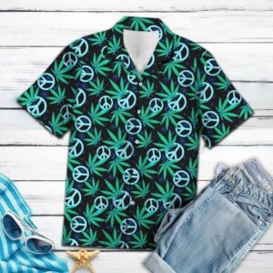 Hippie Peace Love Weeds Hawaiian Aloha Hawaiian Shirtss  - Thelegend59