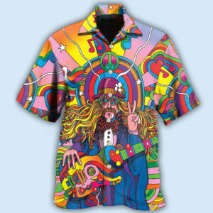 Hippie Rock Music Hawaiian Shirt - For Men And Women - Kids  - Thelegend59