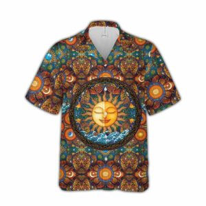 Hippie Sun Mandala Solar Hawaiian Aloha Hawaiian Shirtss  - Thelegend59