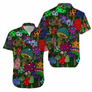Hippie Vintage Trippy Mushroom Aloha Hawaiian Shirts  - Thelegend59