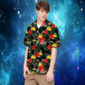 Hockey And Tacohawaiian Shirts Red Hibihawaiian Shirtsc Hawaiian Aloha Hawaiian Shirts  - Thelegend59
