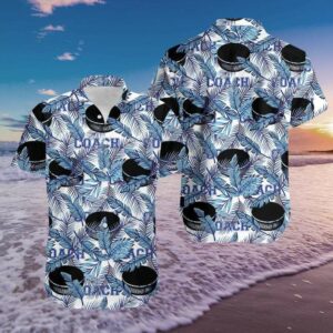 Hockey Coach Blue Hawaiian Aloha Hawaiian Shirtss  - Thelegend59