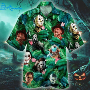 Horror Characters 2 Hawaiian Graphic Print Short Sleeve  - Thelegend59