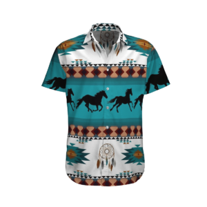 Horse Blue Amazing Design Unisex Hawaiian Shirt  - Thelegend59