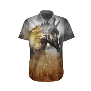 Horse Khaki Nice Design Unisex Hawaiian Shirt  - Thelegend59