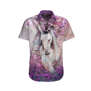 Horse Purple Unique Design Unisex Hawaiian Shirt  - Thelegend59