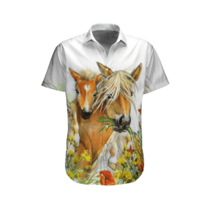 Horse White Nice Design Unisex Hawaiian Shirt  - Thelegend59