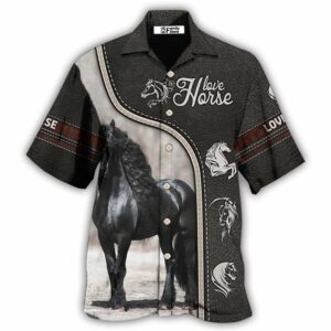 Horse Black Lover - Hawaiian Shirt - For Men And Women - Kids  - Thelegend59