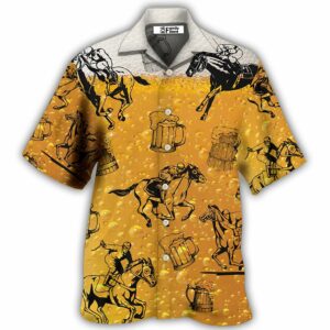 Horse Racing And Beer - Hawaiian Shirt - For Men And Women - Kids  - Thelegend59