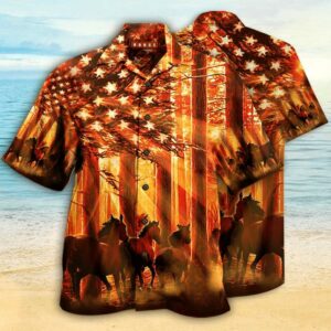 Horhawaiian Shirtse American Born To Ride Hawaiian Aloha Hawaiian Shirts  - Thelegend59