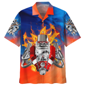 Hot Rod Blue Amazing Design Unisex Hawaiian Shirt  - Thelegend59