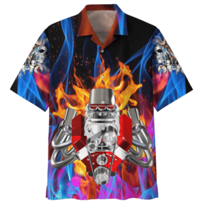 Hot Rod Blue Unique Design Unisex Hawaiian Shirt  - Thelegend59