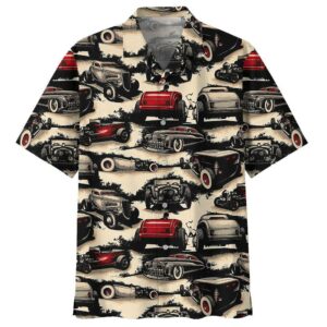 Hot Rod Tan Awesome Design Unisex Hawaiian Shirt  - Thelegend59