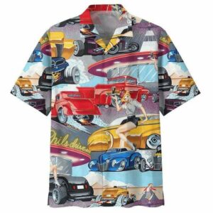 Hot Rod And Sexy Girl Hawaiian Aloha Hawaiian Shirtss  - Thelegend59