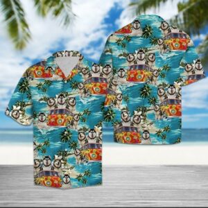 Husky Dog Funny Summer Vibe Tropical Hawaiian Aloha Hawaiian Shirtss  - Thelegend59