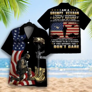 I Am A Grumpy Veteran I Served I Sacrificed I Don'T Regret Aloha Hawaiian Shirt - For Men And Women - Kids  - Thelegend59