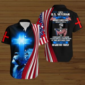 I Am Veteran Merry Christmas God Bless America Summer Hawaiian Shirt - For Men And Women - Kids  - Thelegend59