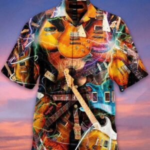 I Love Guitar Thunder Light Unisex Hawaiian Shirt  - Thelegend59