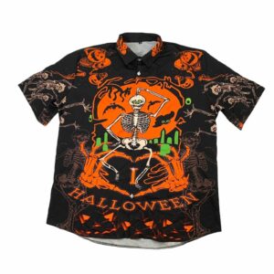 I Love Halloween Black Pumpkin Hawaiian Shirt For Men Women  - Thelegend59