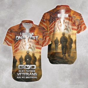 I Took A Dna Test God Is My Father Veterans Hawaiian Shirts - For Men And Women - Kids  - Thelegend59