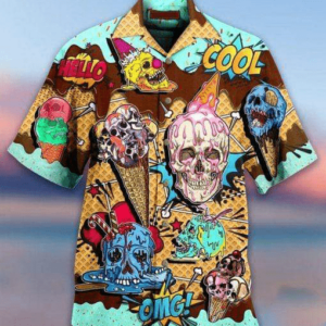 Ice Cream So Cool Skull Hawaiian Aloha Hawaiian Shirts For Men Women  - Thelegend59