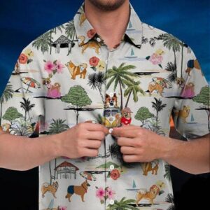 Icelandic Sheepdog Hawaiian Shirt Hawaii Beach Retro  - Thelegend59