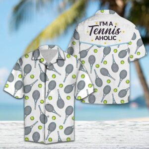 Im A Tennis Aholic Gray Best Design Hawaiian Shirt For Men Women  - Thelegend59