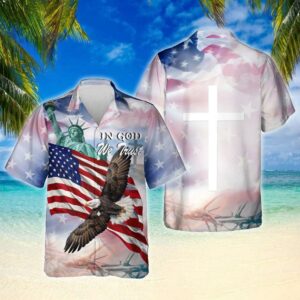 In God We Trust American Eagle Patriot Hawaiian Shirt For Men Women  - Thelegend59