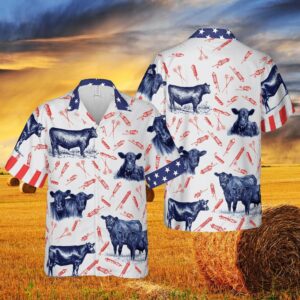 Independence Day Fire Cracker Black Angus Pattern Hawaiian Shirt - For Men And Women - Kids  - Thelegend59