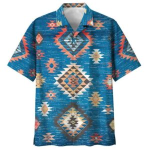 Indigenous  Blue High Quality Unisex Hawaiian Shirt  - Thelegend59