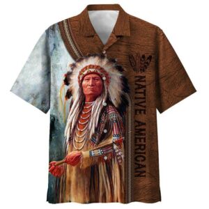 Indigenous  Khaki Amazing Design Unisex Hawaiian Shirt  - Thelegend59