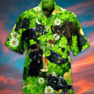 Irish Black Cat So Cute St Aloha For Summer Hawaiian Shirts - For Men And Women - Kids  - Thelegend59